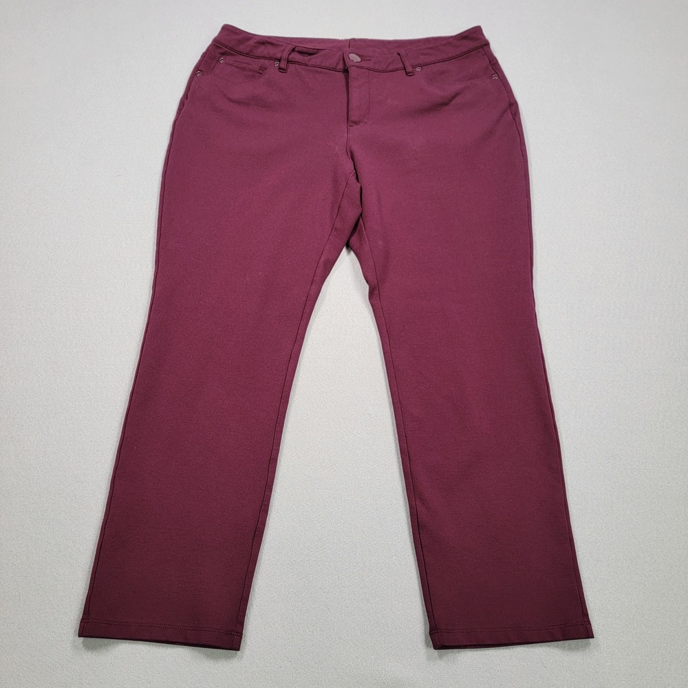 Women's Christopher & Banks Signature Slimming Pants, Burgundy, 12P, Preowned